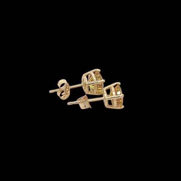 Natural Sapphire Stud Earrings 14k Yellow Gold 1.7 TCW Certified $1,490 121258 - Picture 13 of 15